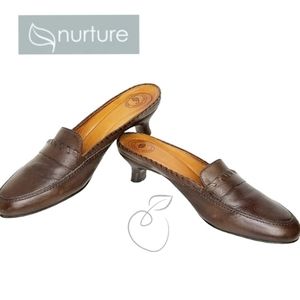 NURTURE JORDAN MULE SLIDES WITH KITTEN HEELS 8